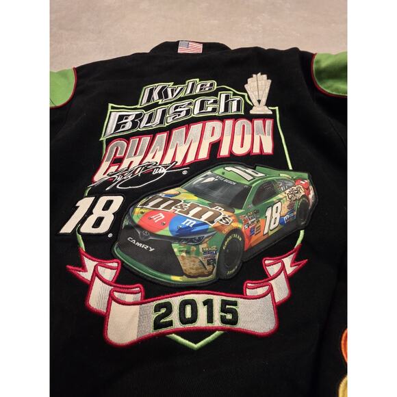 Vintage Nascar Racing 2015 Kyle Busch Champion M&M's Candy Promo Jacket Men's... - Picture 9 of 11